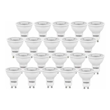 Imagem de Kit 20 Lâmpada Led Dicroica Mr16 Gu10 7w 4000k Luz Neutra Bivolt - Tas