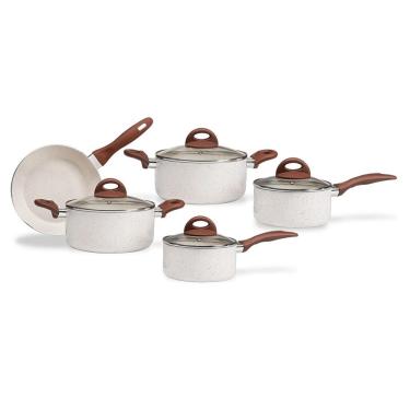 Imagem de Jogo De Panelas Plus Vanilla Indução Cerâmico 5 Peças Brinox