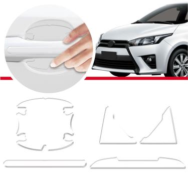 Imagem de Adesivo Protetor Maçaneta Carro Porta Transparente Resinado Transparente