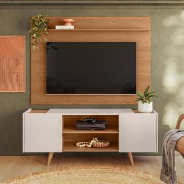 Imagem de Painel Para Tv Maia Com Rack River Freijó/off White Colibri Móveis