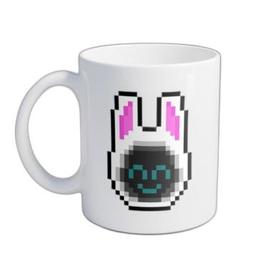 Imagem de Caneca Xícara de Café Porcelana 300ml Com Desenho Capuz de Coelho Sorridente