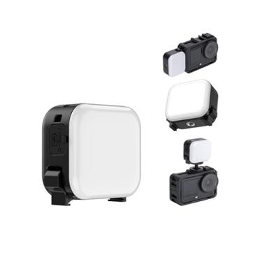 Imagem de YUULNMOP Vlogging Mini luz de vídeo LED magnética portátil para DJI Osmo Action 6 Action 5 Pro 4/3, pequeno cubo de açúcar para vlogging, câmera esportiva, fotografia