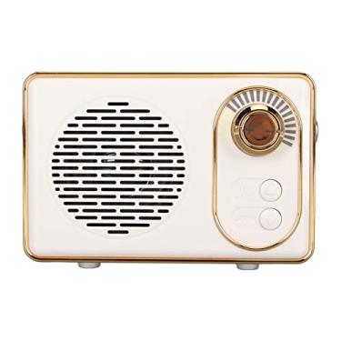 Imagem de ZJchao Alto-falante retrô, Mini Alto-falante Vintage 5.0 Com Reprodutor de Mp3 USB AUX, Pulseira de Couro, Saída de 5 W, para Presente de Festa de Acampamento, Decoração de Casa (Branca)