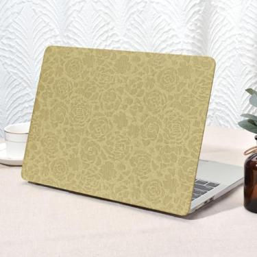 Imagem de Seorsok Compatível com a nova capa MacBook Air de 13,5 polegadas M4 M3 M2 2025 2024-2022 versão A3240 A2681 A3113, capa rígida de couro de plástico com estampa rosa elegante com capa de teclado