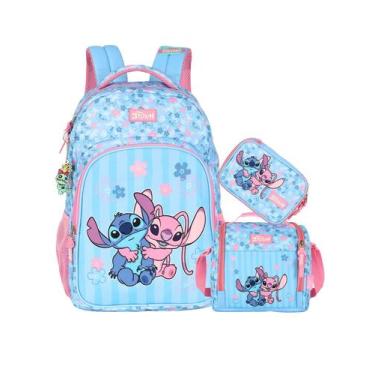 Imagem de Kit Lilo Stitch Angel Mochila Costas + Lancheira + Estojo B - Luxcel, 
