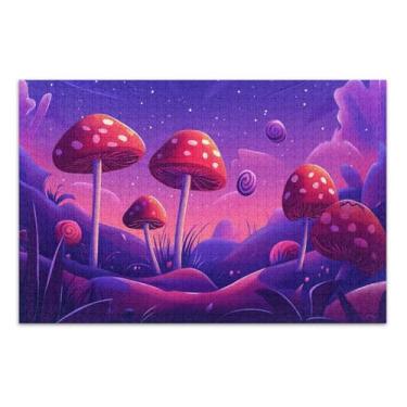 Imagem de Enchanted Candy Mushroom Field Puzzles 500 peças, quebra-cabeças legais para adultos, jogos inteligentes