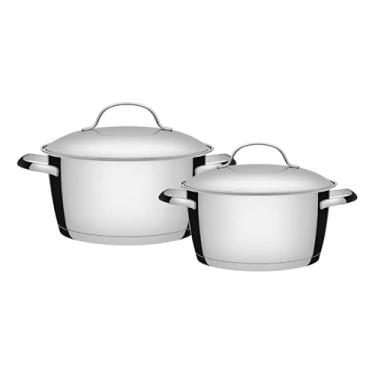 Imagem de Conjunto de panelas de aço inoxidável com fundo triplo, 2 peças