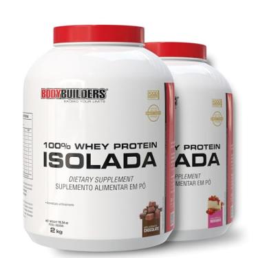 Imagem de Kit 2x Whey Protein 100% Isolada Chocolate e Morango 2kg - Bodybuilders
