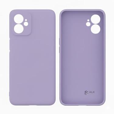 Imagem de Capa Silicone Veludo Premium Compatível Motorola Moto G54 com Proteção Completa. (Lilás)