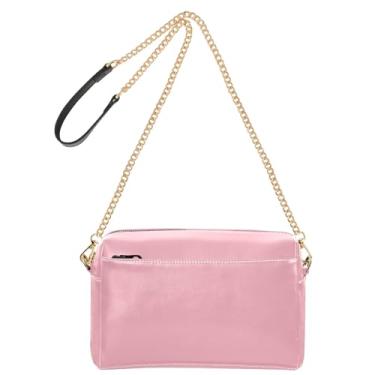 Imagem de Joitme Shell Pink Bolsa de ombro feminina transversal para celular bolsa de couro PU bolsa de ombro alça de corrente
