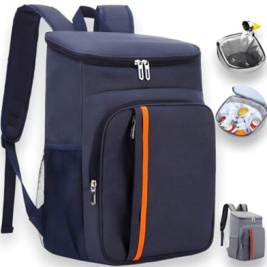 Imagem de Bolsa Termica Praia Mochila Térmica Cooler Capacidade 23L Impermeável Portátil Piquenique Quente Frio(Azul 2010)