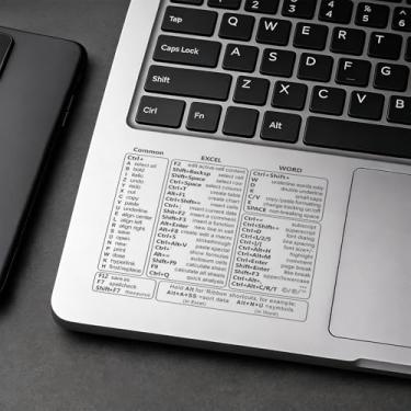 Imagem de 3 adesivos de atalho, adesivos de atalhos de teclado de guia de referência removíveis à prova d'água, folha de dicas de teclado para trabalho em casa (transparente)