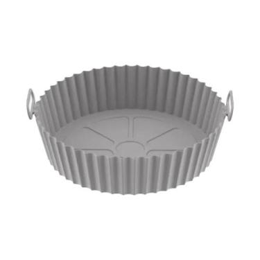 Imagem de Cesta De Silicone Para Air Fryer 24/20cm, Bandeja Reutilizável, Prato 