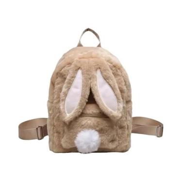 Imagem de Mochila De Coelho De Pelúcia Fofa Com Alça Ajustável, Grande Capacidad