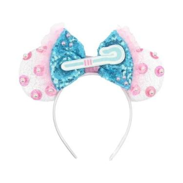 Imagem de Tiara De Glitter Minnie Mouse Para Meninas Com Laço De Lantejoulas Ace