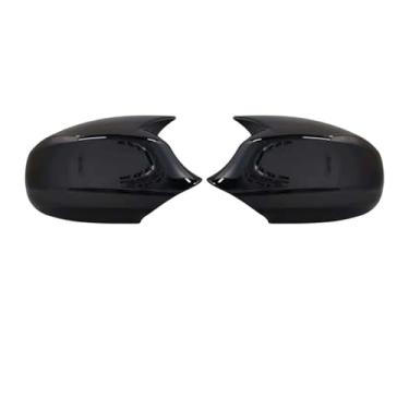 Imagem de Capa de espelho de porta preta brilhante de fibra de carbono para atualização de carro compatível com BMW E91 2010 2011 2012 2013 2014 2015 acessórios retrovisores de carro (preto brilhante)