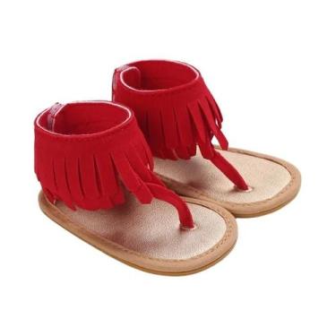 Imagem de Sandálias De Verão Vermelhas Para Bebês De 0 a 18 Meses, Com Bico Aber