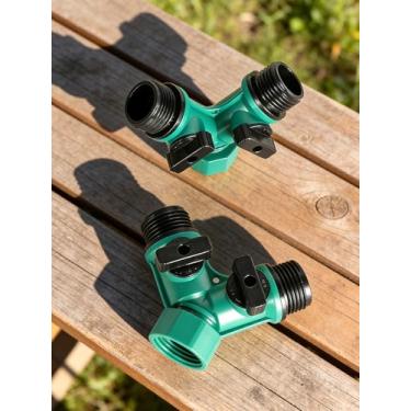 Imagem de Divisor de mangueira de jardim, conector Y de direção dupla, acessório de irrigação, adequado para jardinagem, tarefas de irrigação e lavagem de carro