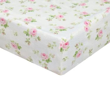 Imagem de Lençóis de algodão padrão casal com estampa floral, qualidade de hotel, lençol com elástico alto, lençol de baixo elástico