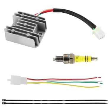 Imagem de PRO BAT Substituição do retificador do regulador de tensão de 4 fios 12V para GY6 125cc 150cc 250cc motocicleta scooter ciclomotor Go Kart ATV, prata