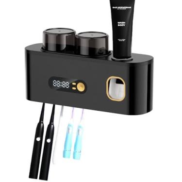 Imagem de Esterilizador de escova de dentes atualizado, suporte de escova de dentes para banheiro, ferramenta de limpeza de escova de dentes com dispensador de pasta de dente montado na parede Tipo-C