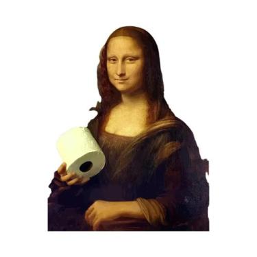 Imagem de Papel Higiênico Mona Lisa Em Tela, Pintura Divertida Para Decoração De