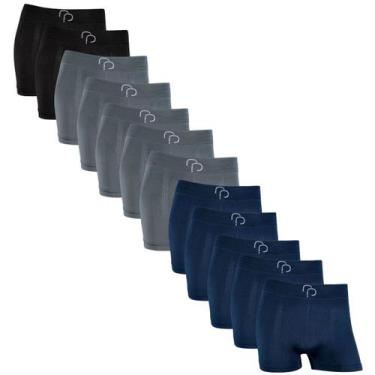 Imagem de Kit 12 Cueca Boxer Masculino Microfibra Confortável RP Original, 2 pre