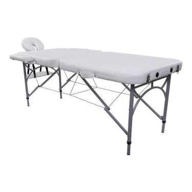 Imagem de Maca Portátil Dobrável Pelegrin PEL-1742 em Couro PU Branca