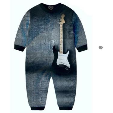 Imagem de Macacão Pijama Rock Guitarra Moto infantil Tip Top - Alemark, 3-4 anos