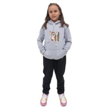Imagem de Conjunto Moletom Infantil Estampa de Gatinho Menina-Feminino