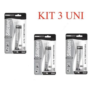 Imagem de 3 Silicone Alta Temperatura Automotivo Cinza Tek Bond 50g