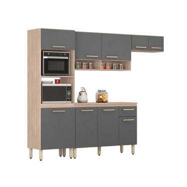 Imagem de Cozinha Compacta Com Balcão 3 Peças Dubai Avena Grafito