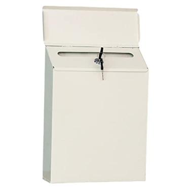 Imagem de WeiLaiKeQi Caixa de Correio Vertical de Ferro com Fechadura, para Chaves, Documentos E Jornais, Ideal para Porta de Entrada Ou Escritório, Bege, Tamanho real