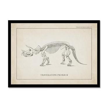 Imagem de Arte de parede de esqueleto de dinossauro vintage, paleontologia, pôsteres em tela, fósseis de dinossauro, impressões artísticas, esboços, fotos, decoração de quarto de menino (SKU8,20,3 x 30,5 cm =