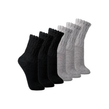 Imagem de Kit com 6 Pares de Meias Aeróbica Lupo 4810-003 Colorido, Preto, 37-40