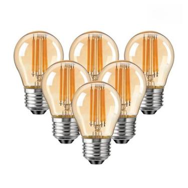 Imagem de Lâmpada LED Globo De Vidro Âmbar E27 Base Rosca 220V 2700K Regulável R