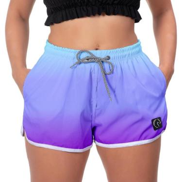 Imagem de Short Praia Premium Feminino Degradê Estampado Academia Fitness Caminhada Esporte-Feminino