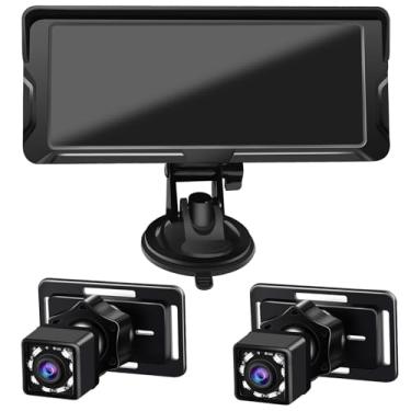 Imagem de Snsowed Câmera para Carro de bebê de Canal Duplo 6,86 Polegadas 1080P Monitor bebê Com Câmera Visão Noturna IR e ângulo Visão Amplo 150 ° para Assento Traseiro