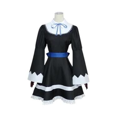 Imagem de Fantasia De Cosplay De Maid Lolita Gótica Com Meias Longas E Peruca Pa
