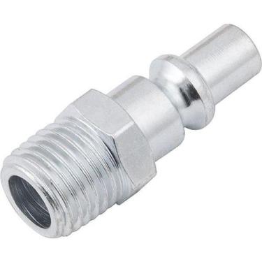Imagem de Conector pino rosca macho 1/4" npt aço rápido zincado cartela 1 peça -