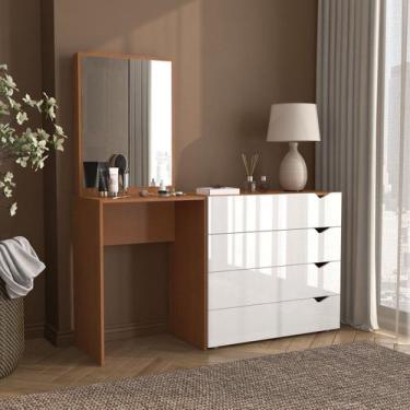 Imagem de Cômoda para Quarto 4 Gavetas com Espelho Porto - Politorno