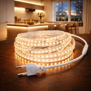 Imagem de Fita Led 12W 120Leds/m Branco Quente 10m 127V IP44 - Golf