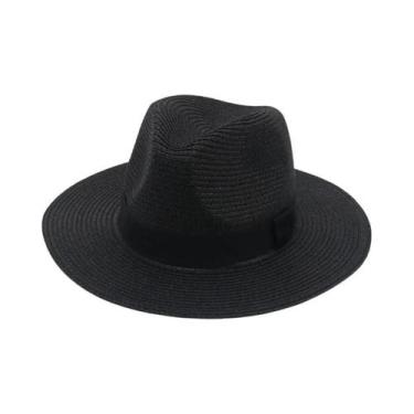 Imagem de Chapéu De Palha Panamá Com Fita Preta Para Homens E Mulheres, Estilo C
