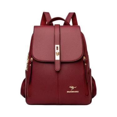 Imagem de Mochila Vintage De Couro Preto Para Mulheres, Mochila Casual Para O Di