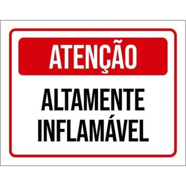 Imagem de Placa De Sinalização - Atenção Altamente Inflamável 27X35 - Sinalizo