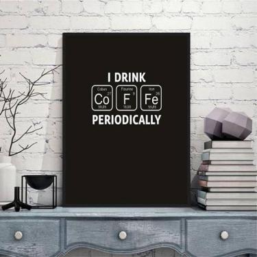 Imagem de Quadro Decorativo Café Tabela Periódica 24X18 Moldura Preta