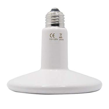 Imagem de 2RZ Emissor de calor de cerâmica de 250 watts, lâmpada emissora de lâmpada infravermelha para animais de estimação, sem danos, sem luz, lâmpada de calor para galinheiro de galinha lagarto tartaruga