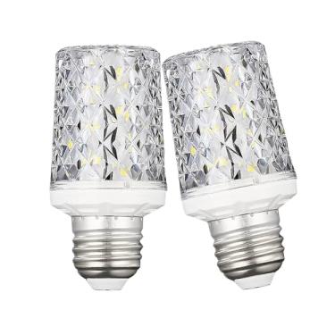 Imagem de Lâmpadas LED E26, lâmpada de cristal artesanal moderna, 6000K luz do dia branca 18W lâmpadas LED equivalentes a 100W, ângulo de feixe de 360°, AC 85-265V, parafuso Edison SES lâmpada de milho, não