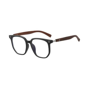 Imagem de Óculos De Leitura Unissex Com Armação De Metal E Estampa De Madeira, G