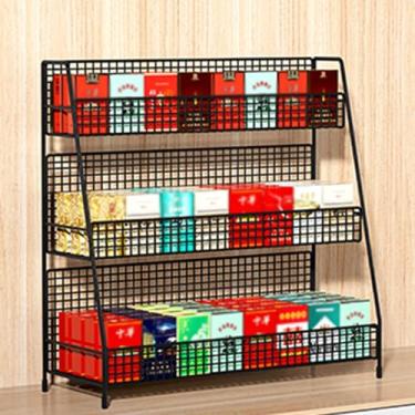 Imagem de Prateleira de exibição de cigarros de loja de conveniência – Prateleira de armazenamento de varejo de 2, 3 ou 4 níveis para supermercados, estojo de armazenamento de cigarros, organizador de cigarros